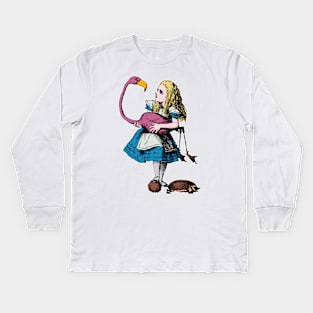 Alice Plays Croquet Kids Long Sleeve T-Shirt